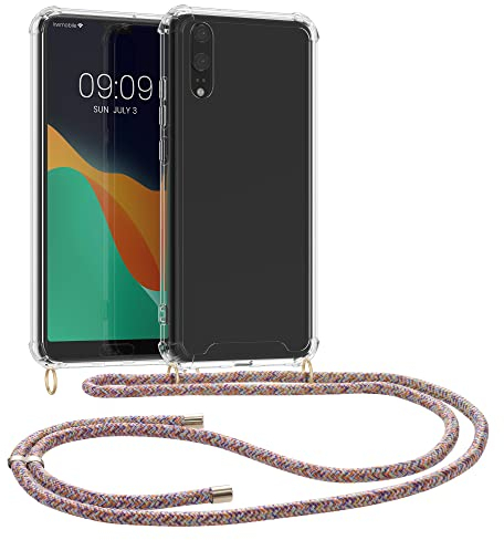 kwmobile Necklace Case kompatibel mit Huawei P20 Hülle - Silikon Cover mit Handykette - Band Handyhülle Mehrfarbig