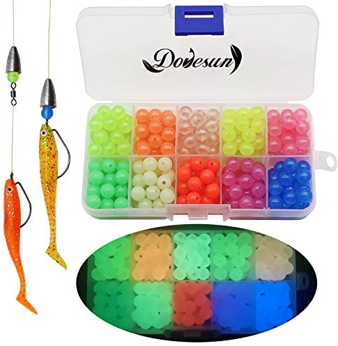 Dovesun Angelperlen, Verschiedene Perlen, Angelködereier, 10 Farben, leuchtet im Dunkeln, 0,8 cm (250 Stück)