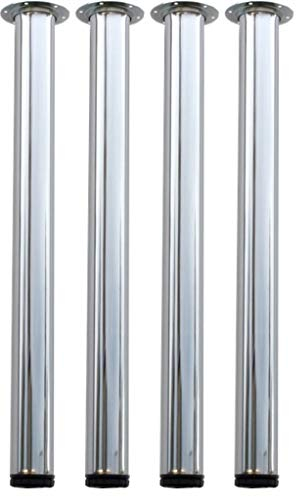 durante® Tischbeine Metall E44 Höhe 710 mm 4er Set Chrom poliert Ø 60 mm inkl. Befestigungsmaterial