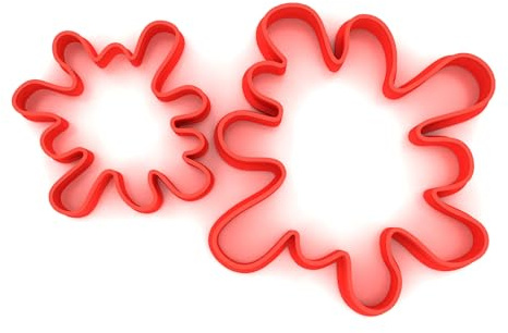 Paint Splat Ausstechformen, Plätzchen Ausstecher, 5 cm + 8 cm, 2 Stück