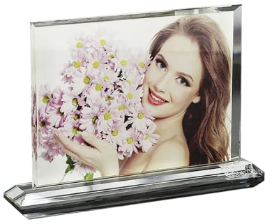 Personalisiertes Glas Foto auf K9 Kristallglas, individuelle selbst gestalten Fotogeschenke mit Ihren eigenen Fotos und Texten (M Querformat)