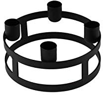 Kaheku Kerzenring Topino | D15 cm H 9 cm | für 4 Stabkerzen geeignet | schwarz Metall | Franzring,Adventskranzring, Kerzenhalter, Kerzenständer