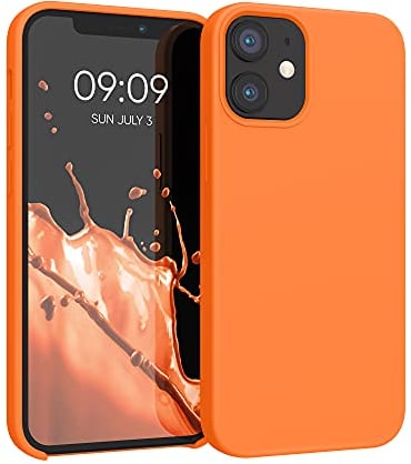 kwmobile Case Compatible with Apple iPhone 12 mini Case - TPU Silicone Phone Cover with Soft Finish - Fruity Orange