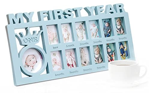 Baby Bilderrahmen Mein Erstes Jahr Erinnerung Babyparty Ersten Geburtstag Geschenke 12 Monate Fotogalerie für 12 Fotos Fotocollage Foto Momente Erinnerungs Rahme Baby Geburtsgeschenk