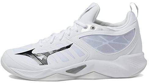 Mizuno Women's Wave Dimension Volleyball Shoe, Weiß/Schwarz, 45 EU