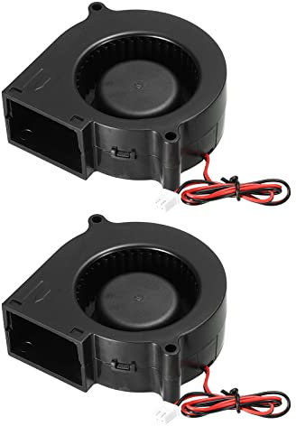 sourcing map Lot de 2 ventilateurs de refroidissement sans balais CC 7530 75 x 75 x 30 mm DC12 V 0,2 A pour ordinateur portable, processeur, carte graphique GPU et imprimante 3D