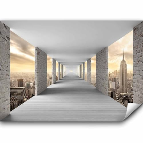 murando - Fototapete Premium-Vlies York Stadt City, 200x140 cm, Wohnzimmer | Premium-Vliesstoff, Full HD Druck, hochwertige Verarbeitung fürs Wohnzimmer, schnelle Montage, lichtbeständig, geruchsfrei