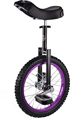 Einrad Balance Mountainbike Einrad Einfach verstellbarer Sitz Training Stil Radfahren Outdoor Sport Fitness Training Gesundheit Laufrad 40,6 cm Violett
