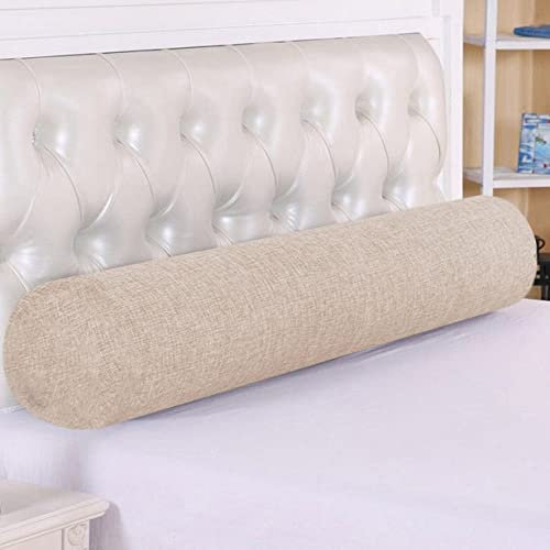 Rundes Zylinder-Nackenrolle, Kopfteil, Nackenstütze, weich, bequem, Lendenwirbelstütze, Taillenkissen für Sofa, Couch, Bett, Lückenverschluss (20 x 150 cm, Beige)