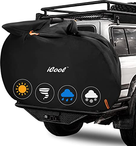 iCool Telo copribici per auto, camion, camper, SUV, per trasporto e spazio interno, per 3 biciclette, 420D Oxford spesso impermeabile, impermeabile e anti-UV, protezione da viaggio XXL