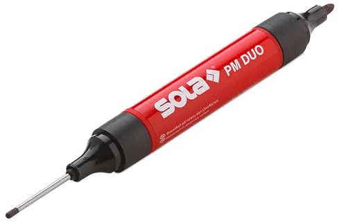 Sola PM DUO - Bohrlochmarker und Permanentmarker in Einem - schwarz - Tieflochmarker für exakte Markierungen bis zu 25 mm Tiefe