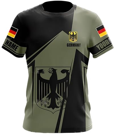 YuanDiann 2024 Europäisch Fußballpokal Deutschland Fans Jubeln Sport Casual Herren Damen Nationalflaggendruck Kurzarm Rundhals Atmungsaktiv Schnell Trocknend Fanshirt 19# L