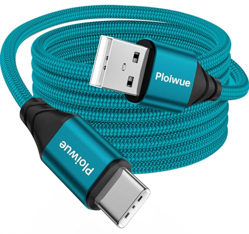 Cable USB C de 6 m, extra largo, cable de carga USB C, nailon trenzado, controlador PS5, cable de carga USB tipo C para Samsung Galaxy S22 S21 S20 S10 S8 Note 10 9 8,PS5, Huawei P30 P20, LG V30 V20