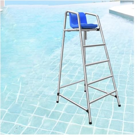 Silla Salvavidas de Seguridad para Piscinas de 180cm de Altura, Acero inoxidable 304 Delux Sillas Salvavidas para la playa junto a la piscina, Taburete de escalera desmontable de alta resistencia
