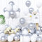 Unisun Luftballons Weiß und Silber, 60Stück 12Zoll Ballons Matt Weiß Silber Latex Luftballon Mädchen Frauen Babyparty Geburtstag Hochzeit Jubiläum Abschlussfeier Verlobung Bachelor Brautparty Deko