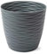 Acan Tradineur - Maceta Redonda con Plato - Diseño Wind (Ø 27 cm) - Fabricado en plástico - Ideal parajardín Exterior, terraza o balcón - Color Antracita
