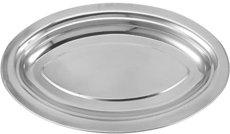 Ciieeo 1stück Edelstahl Ovaler Servierteller Für Dampffisch Snacks Und Desserts Multi-funktionale Platte Für Zuhause Restaurant Und Leicht Zu Reinigen Hitze Und Kältebeständig