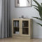 Gecheer Vitrinenschrank Glasvitrine Bücherschrank Aktenschrank Büroschrank Vitrine Schrank Bücherregal Standvitrine Vitrinenschränke für Wohnzimmer Büro Esszimmer,Sonoma-Eiche 82,5x30,5x80 cm