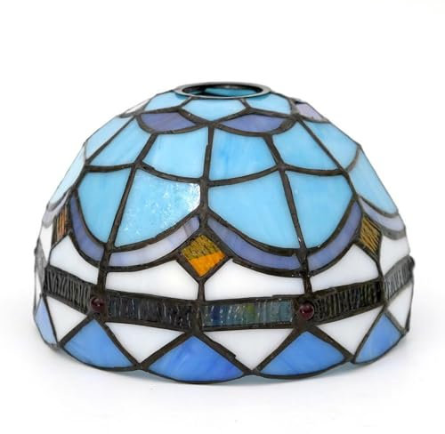 GDLight Abat-Jour de Rechange en Verre teinté de Style Tiffany, Remplacement de l'abat-Jour méditerranéen de 8 Pouces Uniquement pour Lampes murales, Lampes suspendues, plafonniers
