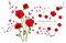 Sticker Mural Art Mural Peintures murales Décoration d'intérieur Stickers muraux Amovibles Papier Peint décoratif pour Salle à Manger Bureau Cuisine, Roses Rouges