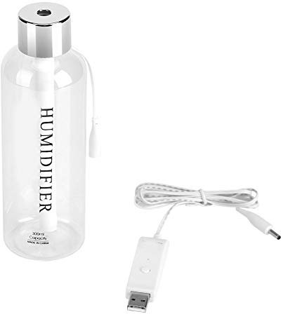 300ml Mini Air Diffuser, Portable Travel Humidifier USB Water Bottle Humidifier Cute Desk Humidifier for Car Home, 17x5 x5cm / 6.69x1.97x1.97