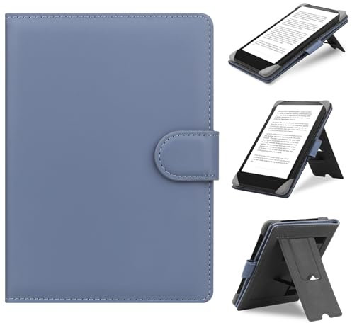 HoYiXi Universale Custodia per 6.8,7 eReader Compatibile Kindle Paperwhite/Colorsoft/Kobo/PocketBook/Tolino/Sony E-Book Reader Cover Case for 6-7'' E-Book Reader con Stand, Viola