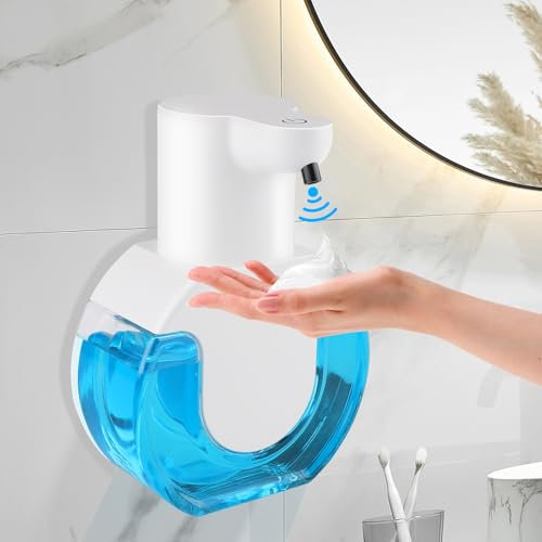 Beihre Seifenspender Automatisch, 420ML Seifenspender Wandbefestigung,Elektrischer Soap Schaumseifenspender mit Sensor USB Aufgeladen Werden für Küchen Bäder Schulen Hotels,Büro