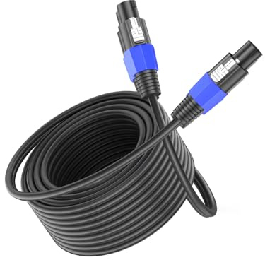 GCTBL 100M Speakon a Speakon Cables Macho a Macho Profesional DJ/PA Audio Amplificador Cable de altavoz