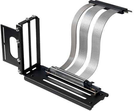 PCIe 5.0 Riser-Kabel 30cm, vertikaler GPU-Halter, 128GB/s, für RTX 5090 | PCIe 5.0 x16 mit 128 GB/s Bandbreite – für RTX 5090/4090, RX 7900XTX, abwärtskompatibel zu 4.0/3.0