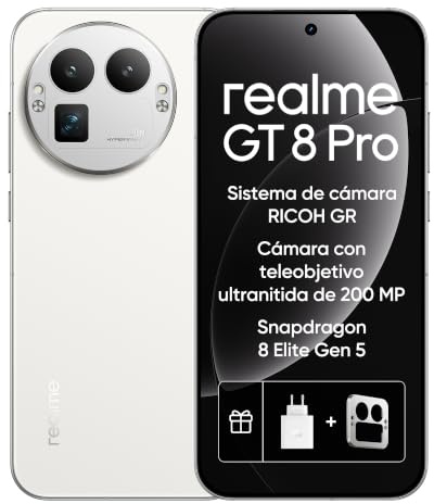 realme GT 8 Pro Smartphone 5G, 16+512 GB, Procesador Snapdragon 8 Elite Gen 5, Pantalla de 6.79, 2K QHD+ AMOLED 144Hz, Cámara de 200 MP, 7000 mAh, movil con 120W Cargador(Versión EU)