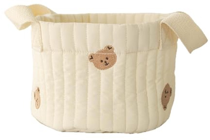 Colcolo Panier à Langer pour bébé, Porte-vêtements, Jouets avec poignées, Organiseur de Table à Langer Multifonction, Panier de Rangement pour Camping et, Petites Têtes d'ours