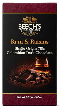 Beech's 100g Single Origin Colombian 70% Dark Chocolate Rum & Raisin Bar (100g)