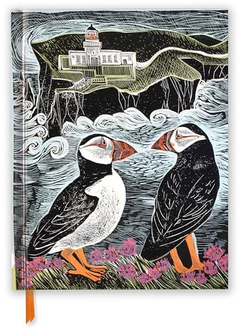 Premium Skizzenbuch: Angela Harding, Fair Isle Papageientaucher: Unser hochwertiges Blankbook mit festem, künstlerisch geprägtem Einband im Format 28 cm x 21,6 cm
