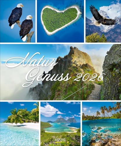 NaturGenuss 2026: Großer Wandkalender. Foto-Kunstkalender mit Naturcollagen. Hochformat 45,5 x 55 cm.