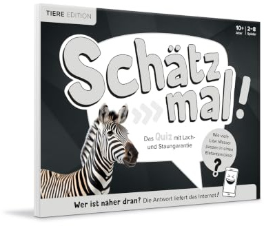 Schätz mal! Tiere Edition: Das Quiz mit Lach- und Staungarantie I Ab 10 Jahre I 2-8 Spieler I Spiele-Block