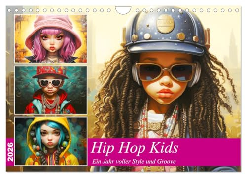 Hip Hop Kids. Ein Jahr voller Style und Groove (Wandkalender 2026 DIN A4 quer), CALVENDO Monatskalender: Coole Illustrationen von kleinen Hip Hop-Talenten (CALVENDO Kunst)