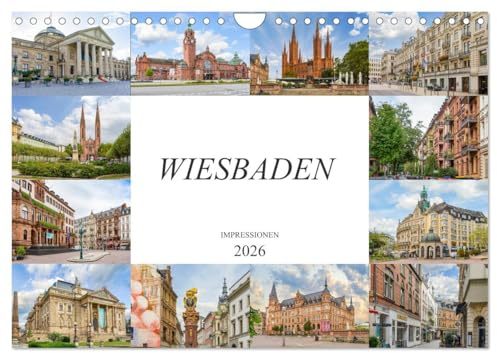 Wiesbaden Impressionen (Wandkalender 2026 DIN A4 quer), CALVENDO Monatskalender: Zwölf einmalig wunderschöne Bilder der Landeshauptstadt Wiesbaden (CALVENDO Orte)