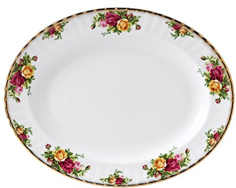 Royal Albert Old Country Roses Teller, oval, 40,6 cm, mehrfarbig