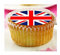 24 Union Jack Flag pre-cut Cupcake Cake Toppers Wafer Rice Card