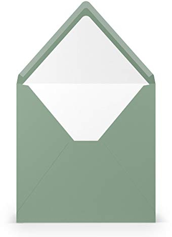 PAPERADO 75 Briefumschläge quadratisch Eucalyptus gerippt - 100 g/m² Kuvert Ohne Fenster 16,4 x 16,4 cm - Hochzeits Umschläge mit Nassklebung spitzer Klappe