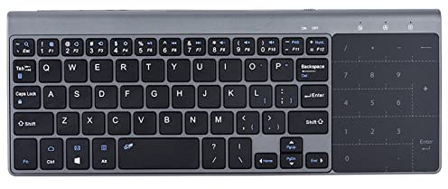 Yunir Tastiera wireless touch, tastiera wireless portatile sottile da 2,4 Ghz con touchpad commutabile - Design a risparmio energetico/efficiente e sensibile - per PC/Notebook/TV Box