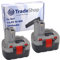 2x Trade-Shop Akku 14,4V 3000mAh kompatibel mit Bosch GDR 4 V, GDR 4 V-LI, HDI 244, IDI 244, Jan-54, 3670, 4 V-i, CSD 14, PLI 14