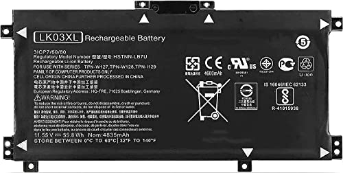 AKKEE LK03XL Laptop Akku für HP Envy X360 Convertible 15m-cn0xxx 15-cr0xxx 15m-cn0012dx bp0xx bp112dx bp1xx bq021dx cn0011dx 17m-ae111dx ae0xx L09281-855 916814-855 916368-421 55.8Wh