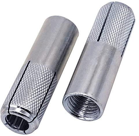 SKIR'CO (4 Stück) Gerändelte Einschlagdübel M16 x 65 mm, Spreizbolzenhülse, Wanddübel, Betonanker