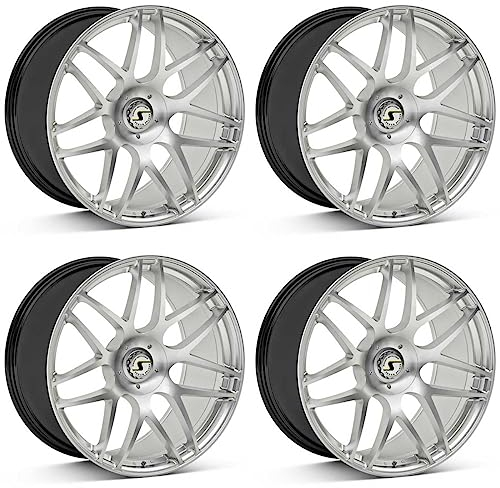 4x Schmidt Felgen Gambit 8.5Jx20 ET38 5x112 Highgloss Silber kompatibel mit Mercedes AMG A-Klasse AMG A45 W176, C-Klasse W204 AMG C63 Sauger,
