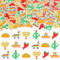 Cheereveal 200 Pcs Mexican Fiesta Confetti, Colorful Cactus Cinco Rainbow Donkeys Table Decoration, Cinco De Mayo Mexican Theme Taco Party Birthday Halloween Day Of The Dead Decor Supplies