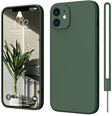 ElestBela iPhone 12 Hülle Silikon Case, Hanyhülle iPhone 12 Ultra Dünn Slim mit Microfiber, Kratzfeste Rundumschutz Case Schutzhülle Hülle für iPhone 12 6.1'' Grün