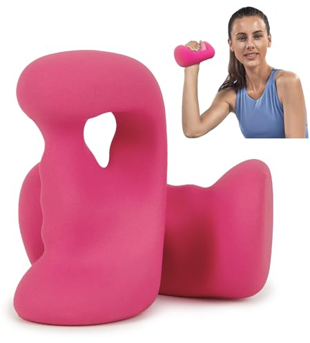 HXD-ERGO Manubri Palestra in Neoprene, Coppia di Pesi Palestra in Casa Fitness, Ideale per le file di braccia, gli squat, le pressioni sul petto, il jogging e lo yoga, Set di 2, Rosa