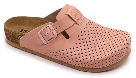 LEON 4250 Zoccoli Sabot Pantofole Scarpe di Pelle, Donna, Rosa, EU 38