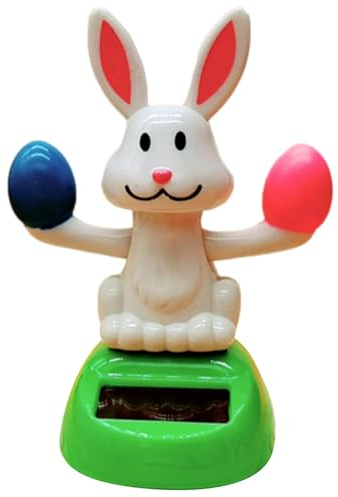 Luckxing Solar Spielzeuge Figuren, Solar Wackelfigur Auto Solar Wackelhase Mit Karotte Ostern Wackelfigur Innen Dekoration des Autos Solarbetriebene Swinging Für Auto Haus Büro Deko